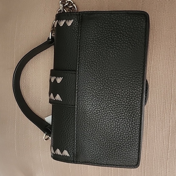 New Brighton "On the Edge" Black Pebble Leather Crossbody, NWT - Picture 3 of 9